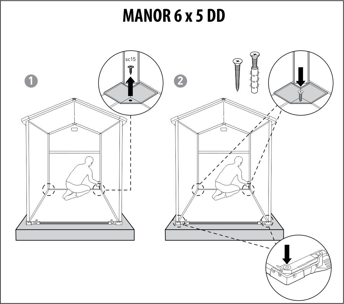 Сарай "Манор 6x5DD", серый (175 x 145 см)