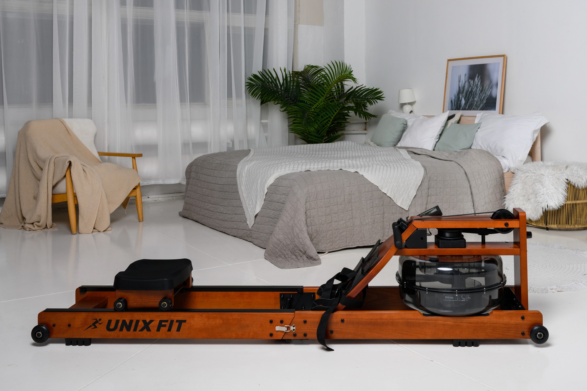 Гребной тренажер UnixFit Wood Rower Dark RM9000PDW