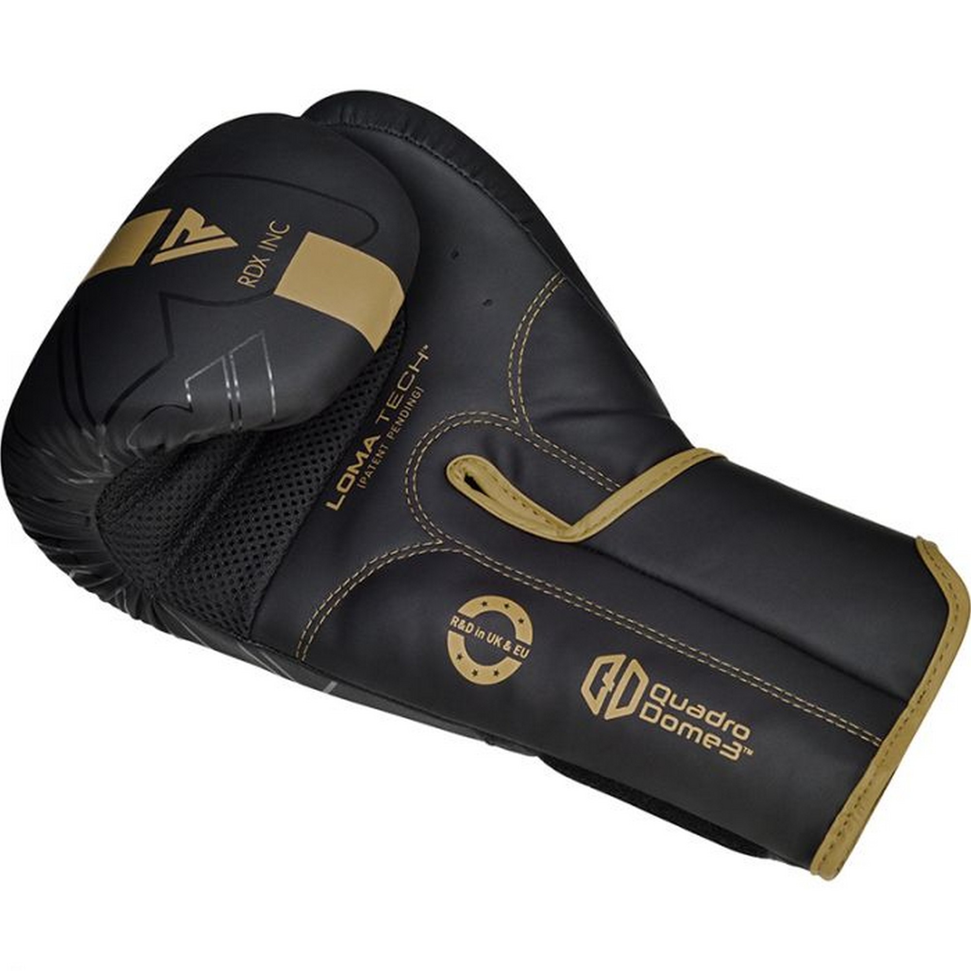Перчатки тренировочные RDX BGR-F6MGL-12OZ черный\золотой матовый