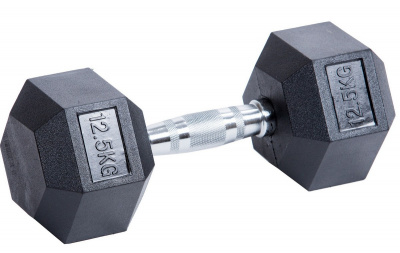 Гантель гексагональная обрезиненная Profi-Fit 12,5 кг