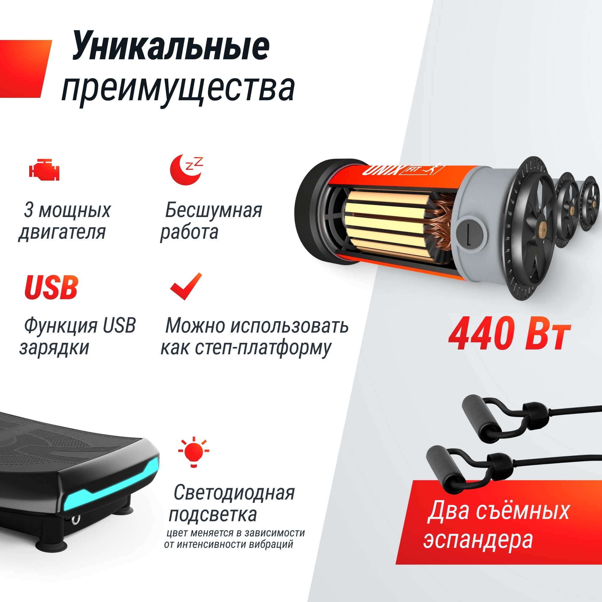Виброплатформа UnixFitt Boost 4D VP4DBBK Black