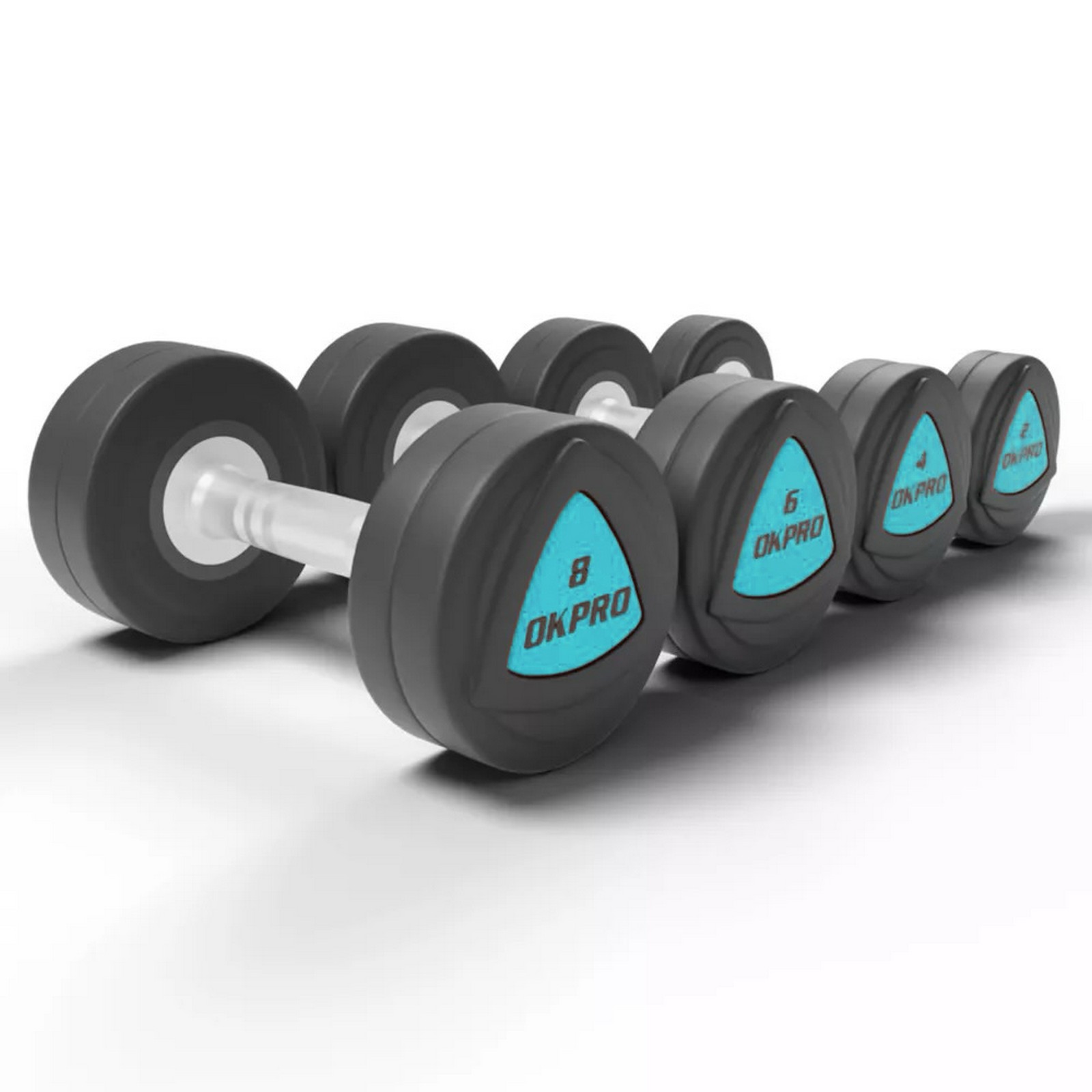 Набор полиуретановых гантелей от 42 до 50кг (шаг 2 кг) OKPRO OK1032B-42-50