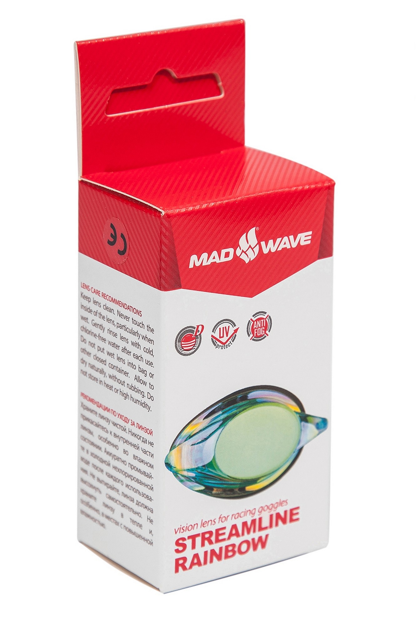 Линза с диоптриями для плавательных очков Mad Wave Streamline Rainbow right M0457 05 D R4W -2,0