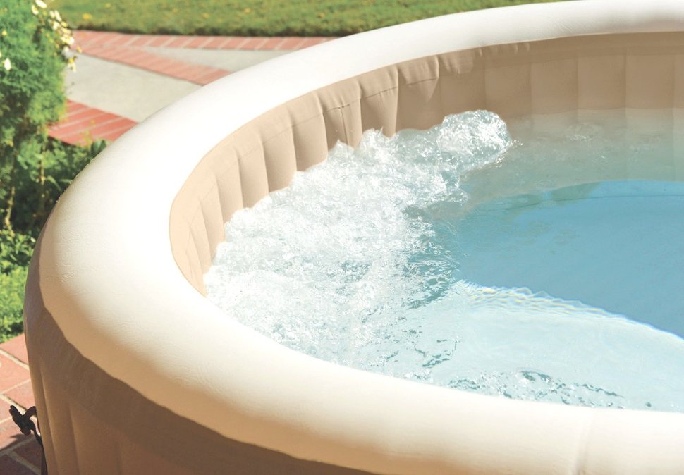 СПА-бассейн Bubble Massage 165/216х71см, 1098л., круглый с круговым пузырьковым массаж Intex 28428
