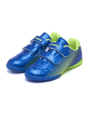 Бутсы футбольные Atemi INDOOR KIDS SBA-006 синий\ярко-салатовый