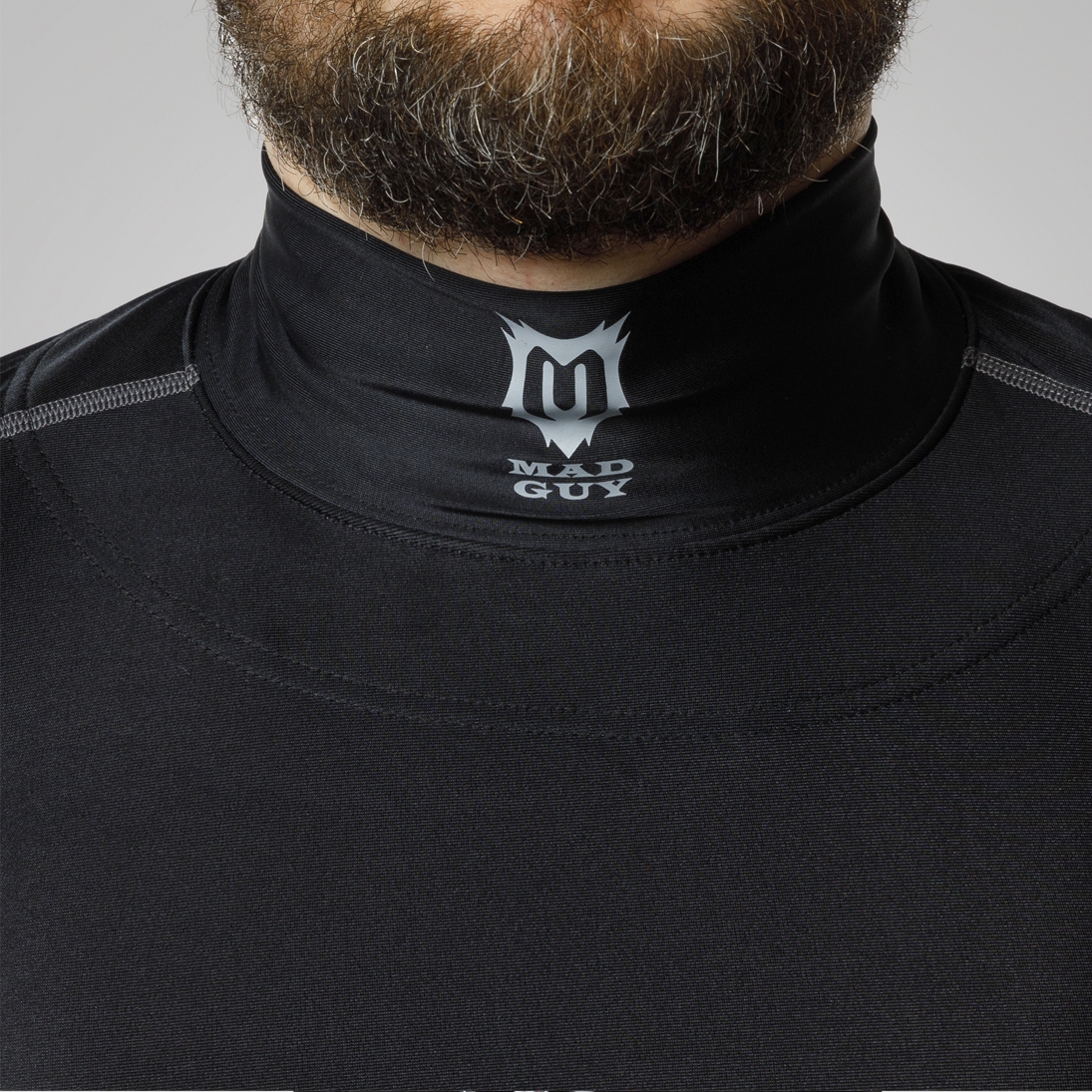 Футболка компрессионная с защитой шеи Mad Guy Kevlar Compression SR черный\черный