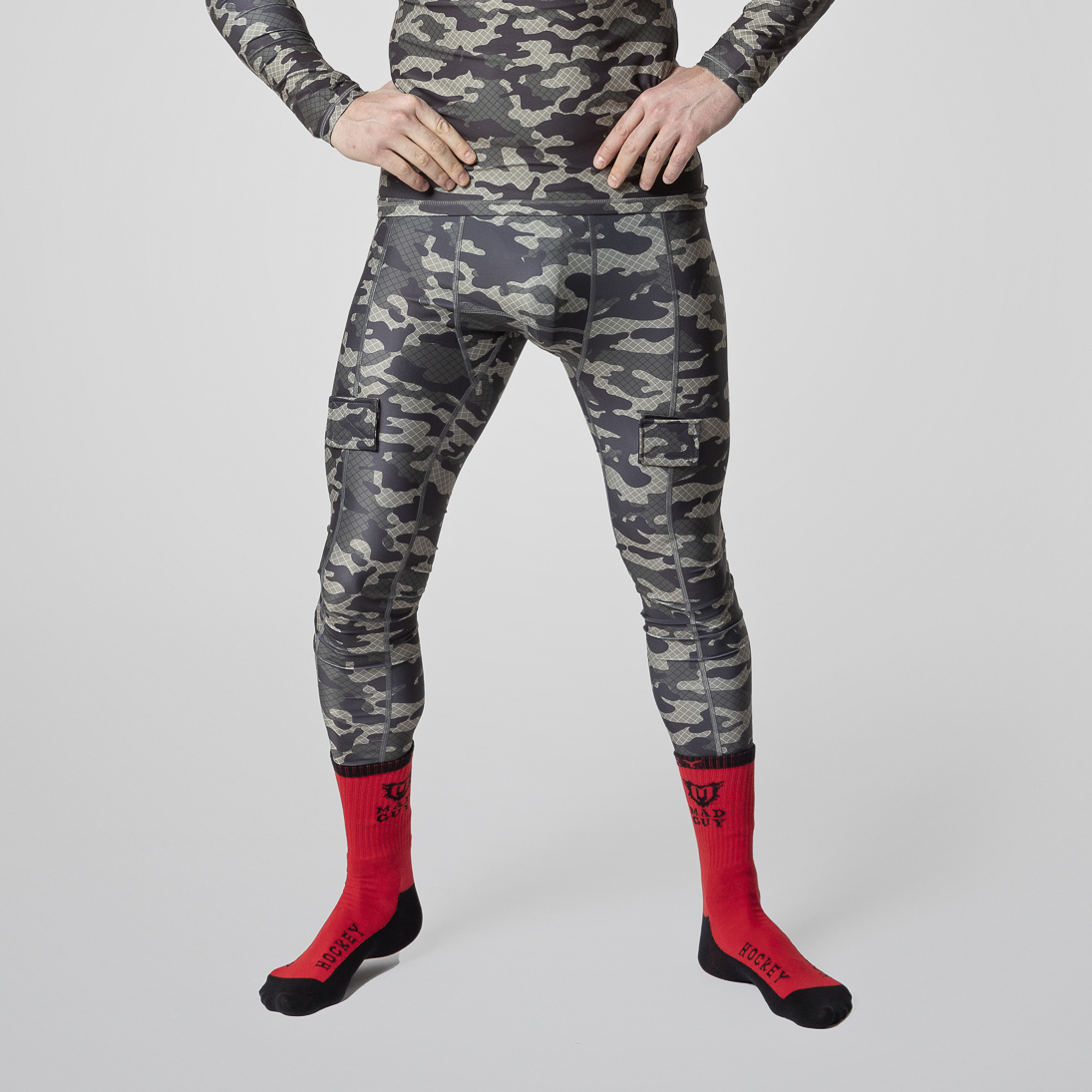 Брюки с защитной пластиковой раковиной Mad Guy Camo-Line JRnet\коричневый