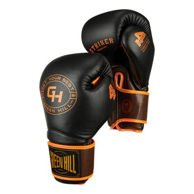 Боксерские перчатки Green Hill STRIKER THBGTR-024 черный\оранжевый