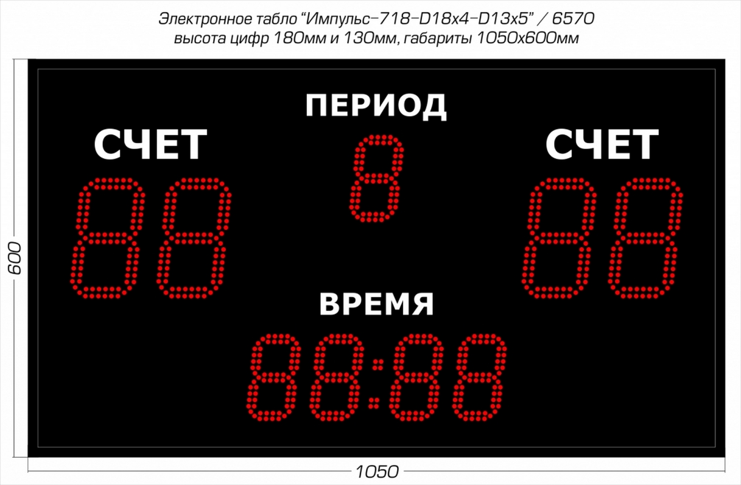 Универсальное спортивное таблоИмпульс 718-D18x4-D13x5