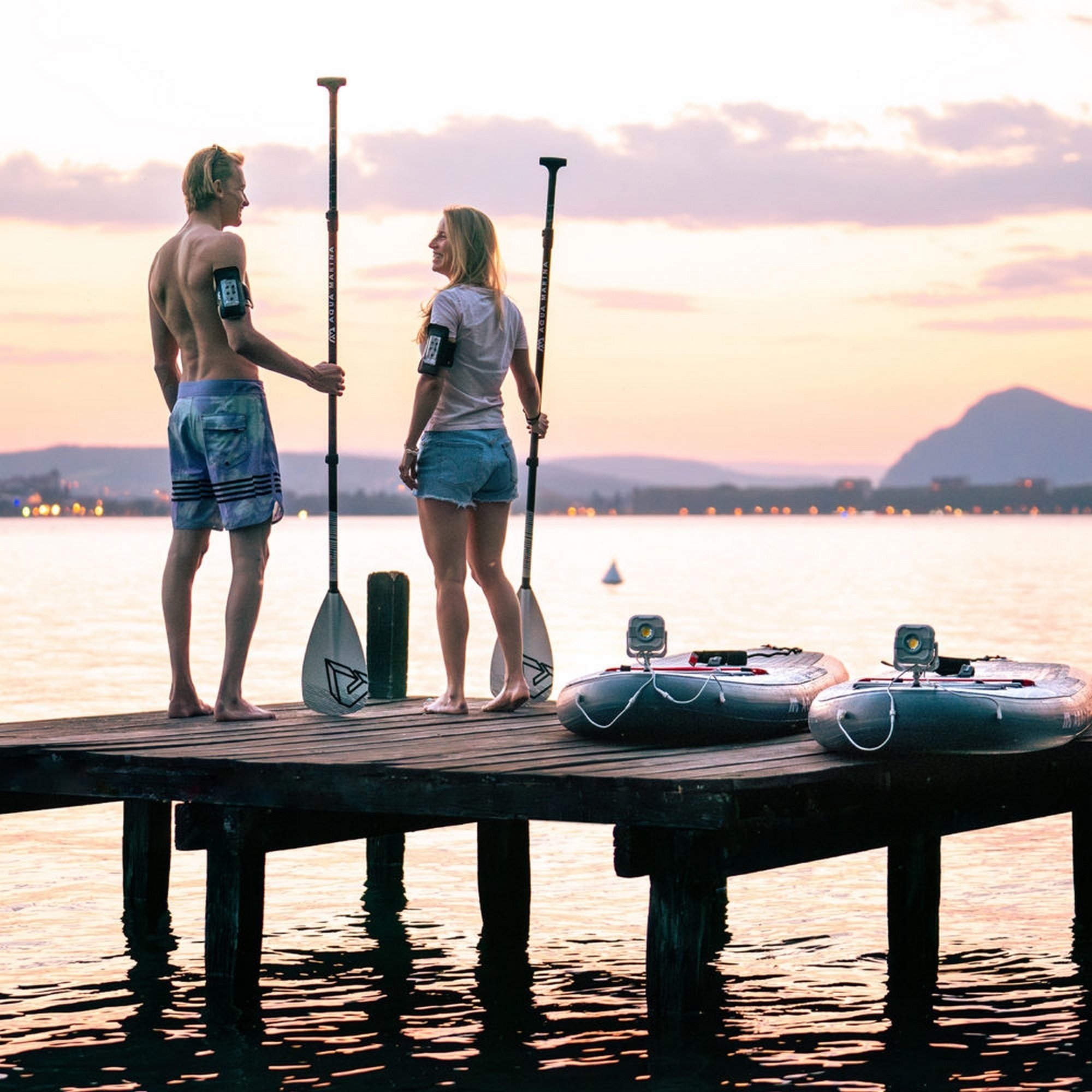 SUP-доска 315х79х15см, Ambient Light System, киль, лиш, до 140кг Aqua Marina Glow BT-24GL
