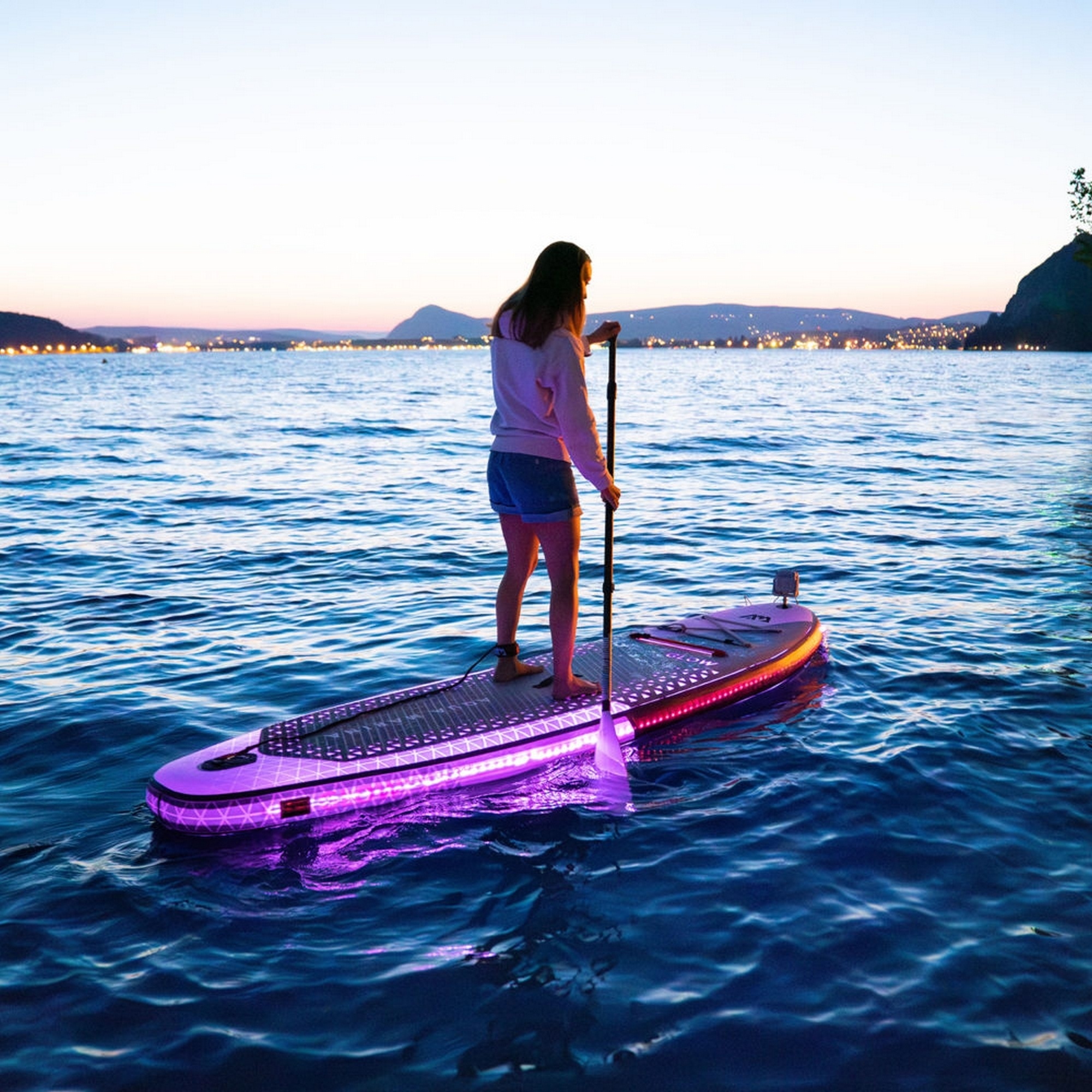 SUP-доска 315х79х15см, Ambient Light System, киль, лиш, до 140кг Aqua Marina Glow BT-24GL
