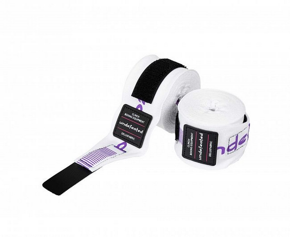 Бинты боксерские, длина 3,5 м Clinch Boxing Hand Wrap Undefeated C240 белый