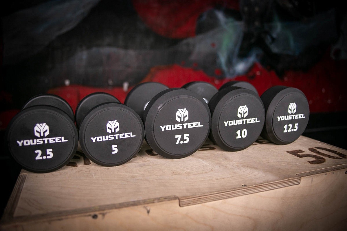 Гантель круглая PU-полиуретановая 37,5 кг YouSteel