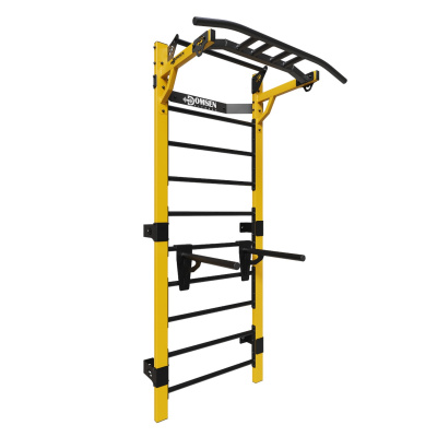 Профессиональная шведская стенка с брусьями и турником Domsen Fitness Ds46Y Yellow | Premium Fitness