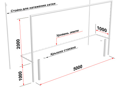 Ворота футбольные стационарные 2х5м шт 