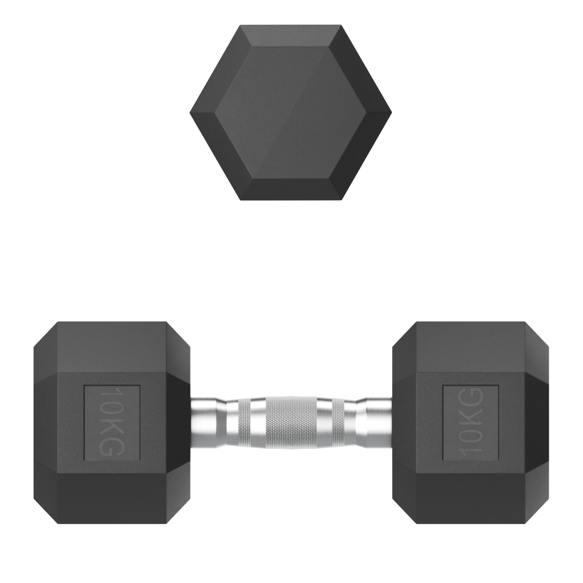 Гантель гексагональная обрезиненная 10 кг UnixFit DBHEX10x2 2 шт