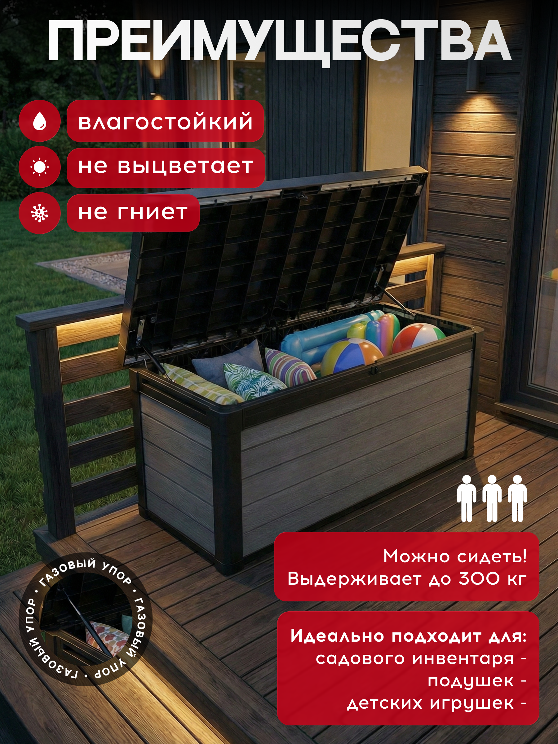 Сундук для хранения, графит Cortina box 570L