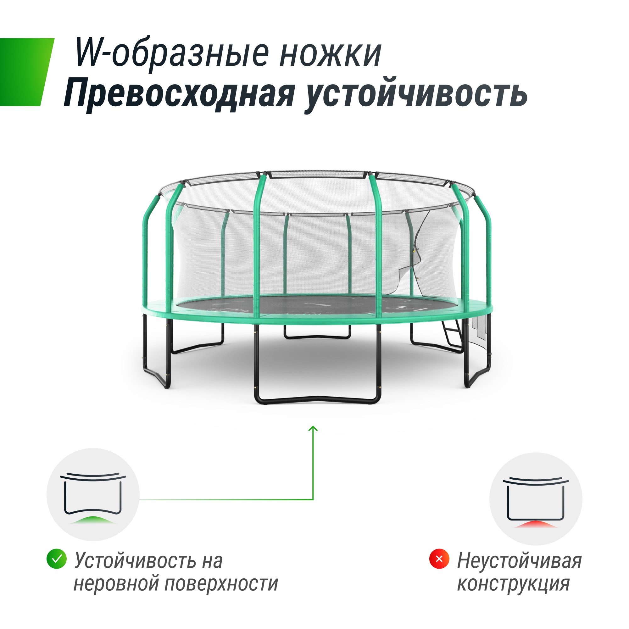 Батут Unix Line Supreme Game 16FT 488 см (green)