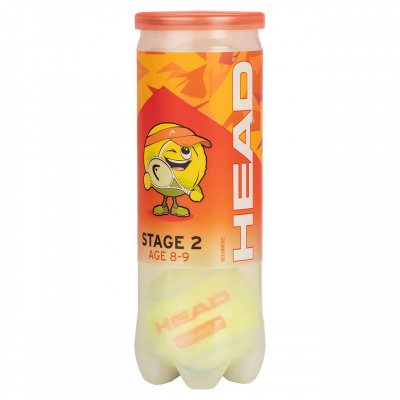 Мяч для большого тенниса детский Stage 2 Orange, 3шт Head 578423 Желто-оранжевый