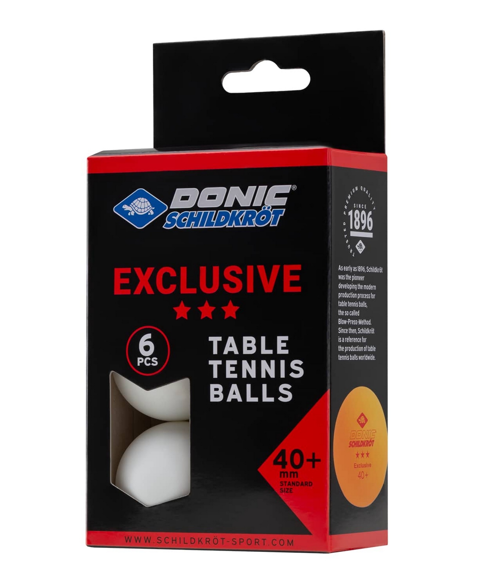 Мяч для настольного тенниса Donic 3* Exclusive, 6 шт белый
