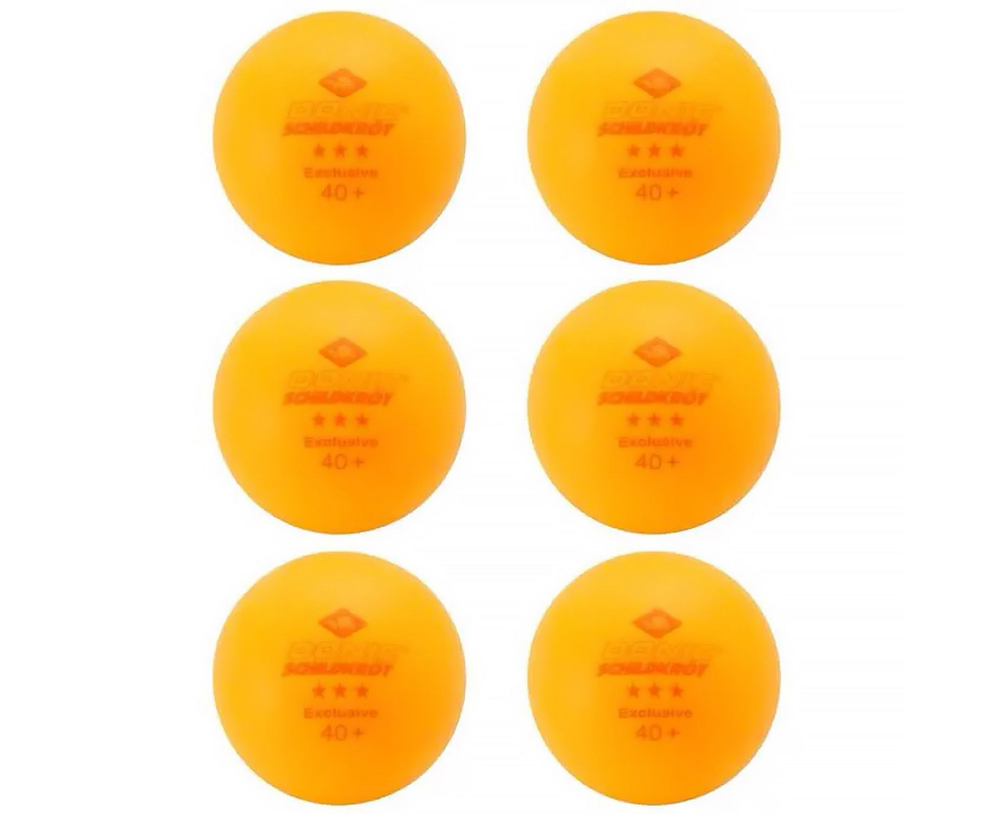 Мячики для н\тенниса 3* 40+ Donic EXCLUSIVE 6 штук 658038E оранжевый