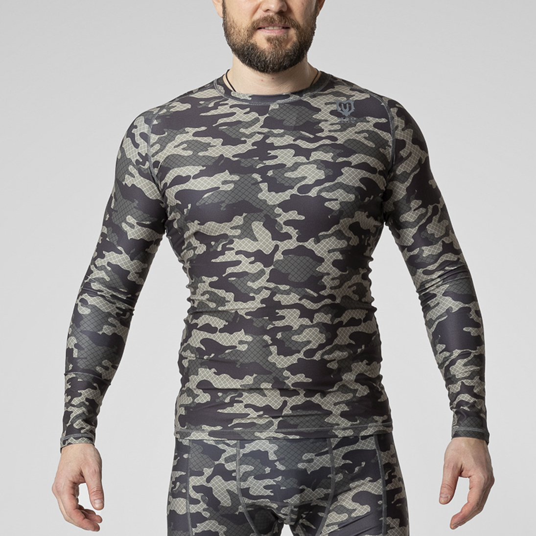 Рашгард хоккейный Mad Guy Camo-Line JR net\коричневый