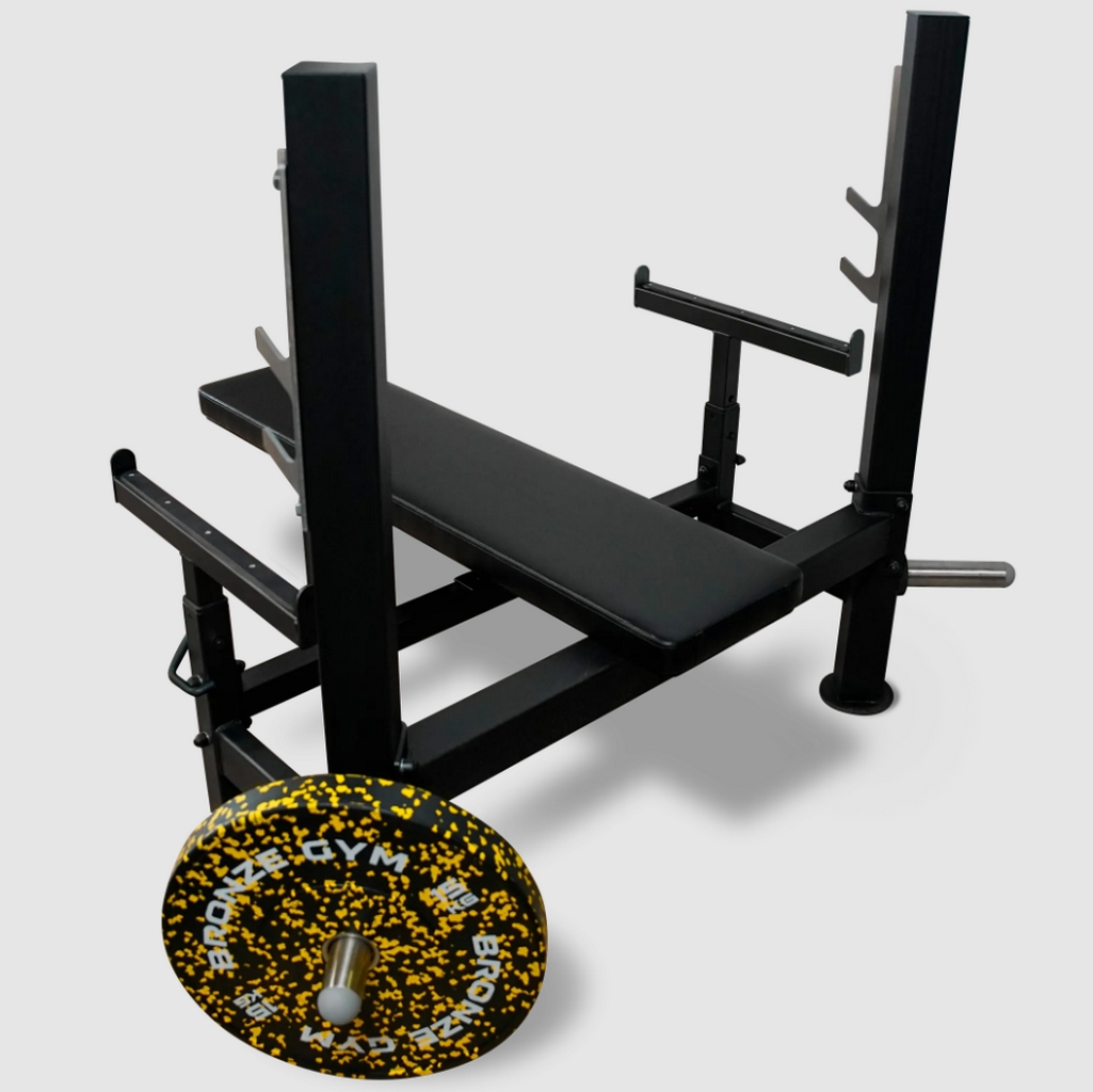 Скамья для жима лёжа со страховочными упорами Bronze Gym Partner ML-902 | Premium Fitness