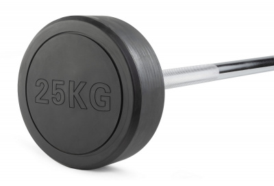 Штанга неразборная обрезиненная 25 кг. Прямой гриф VictoryFit VF-DX4250