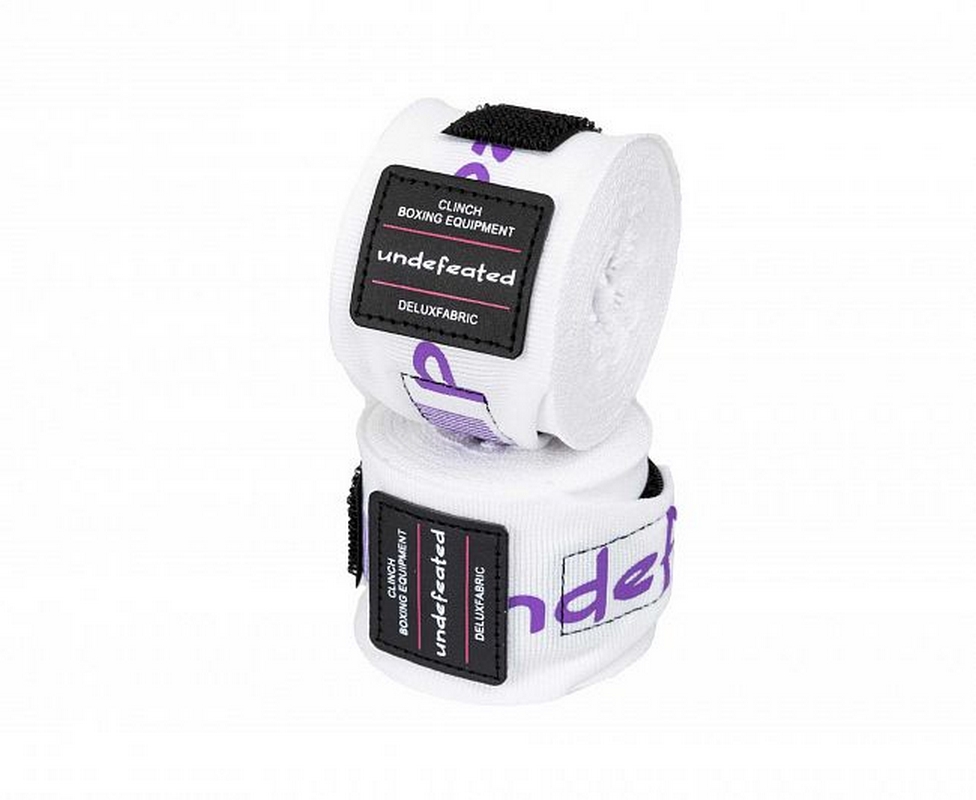 Бинты боксерские, длина 3,5 м Clinch Boxing Hand Wrap Undefeated C240 белый