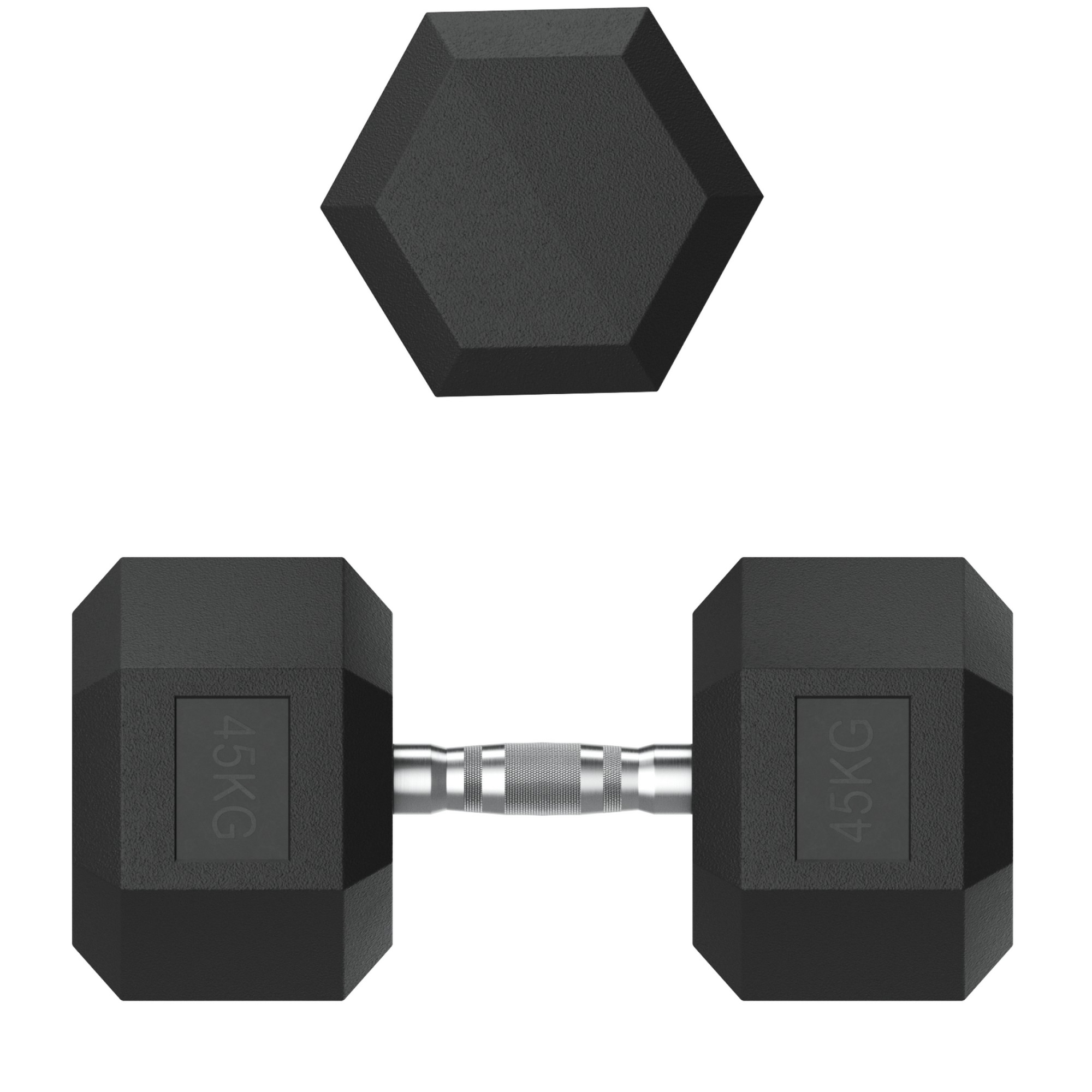 Гантель гексагональная обрезиненная 45 кг UnixFit DBHEX45