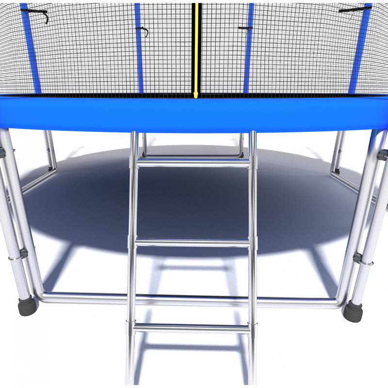Батут i-Jump Classic 8FT 244 см с нижней сетью и лестницей синий