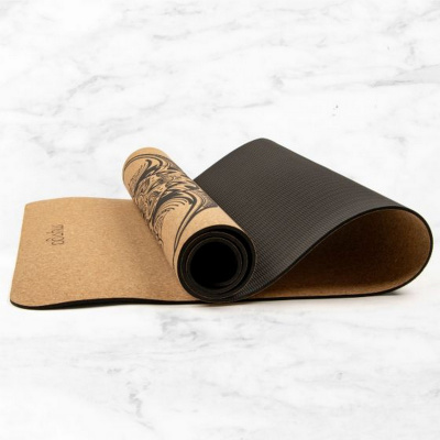 Коврик для йоги 200x70x0,6см Myga Yoga Mat Cork Elephant XL RY1321 пробка, принт со слоном