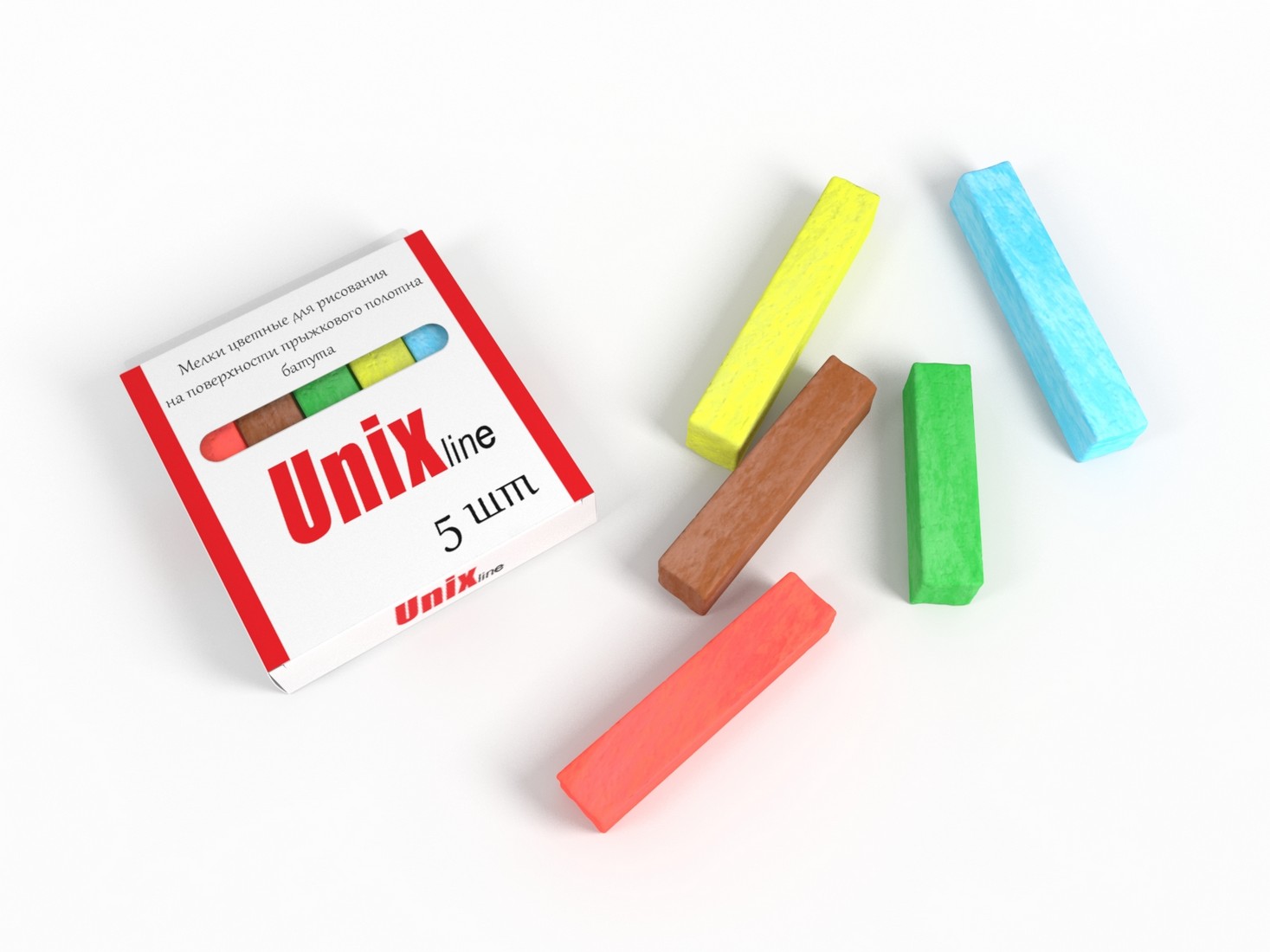 Мелки для рисования на батуте Unix line (5шт) TRUMEL5