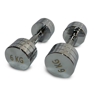 Гантель круглая хромированная 6 кг UnixFit PRO DBRND6PCEx2 2 шт