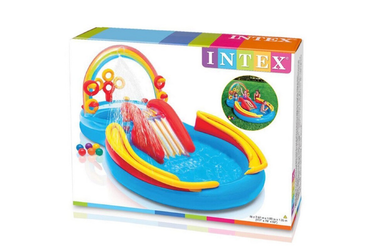 Игровой центр 297х193х135см Intex Радуга, с горкой 57453