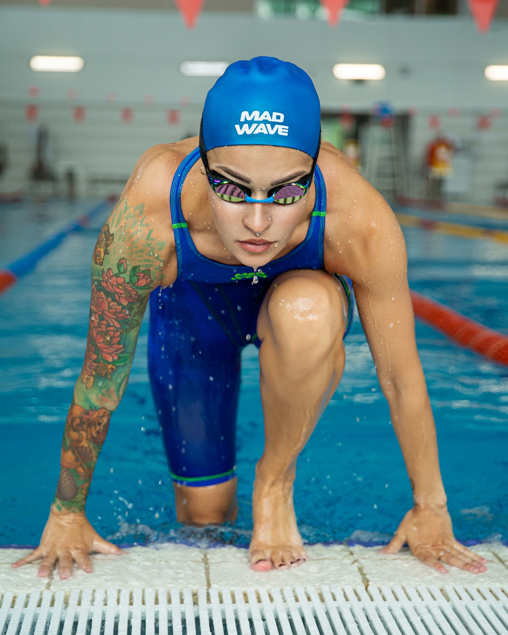 Стартовые очки Mad Wave Record breaker rainbow M0454 03 0 02W белый