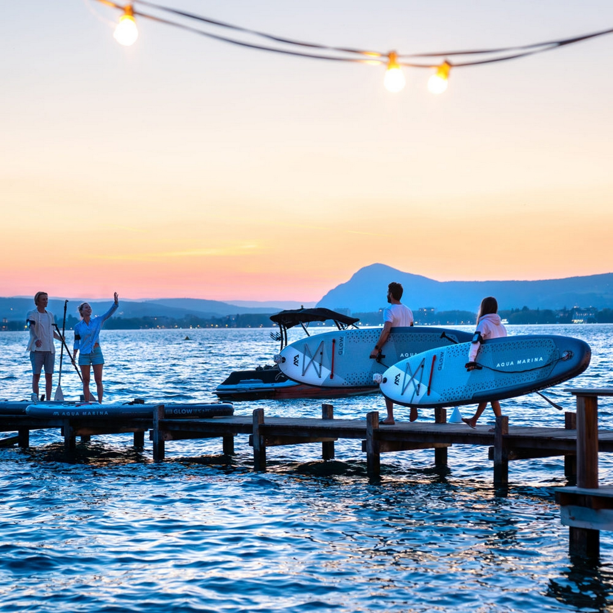 SUP-доска 315х79х15см, Ambient Light System, киль, лиш, до 140кг Aqua Marina Glow BT-24GL