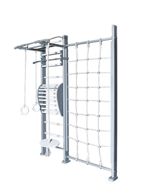 Детский спортивный комплекс Perfetto Sport "Scala in legno con rete 1"grigio PS-127