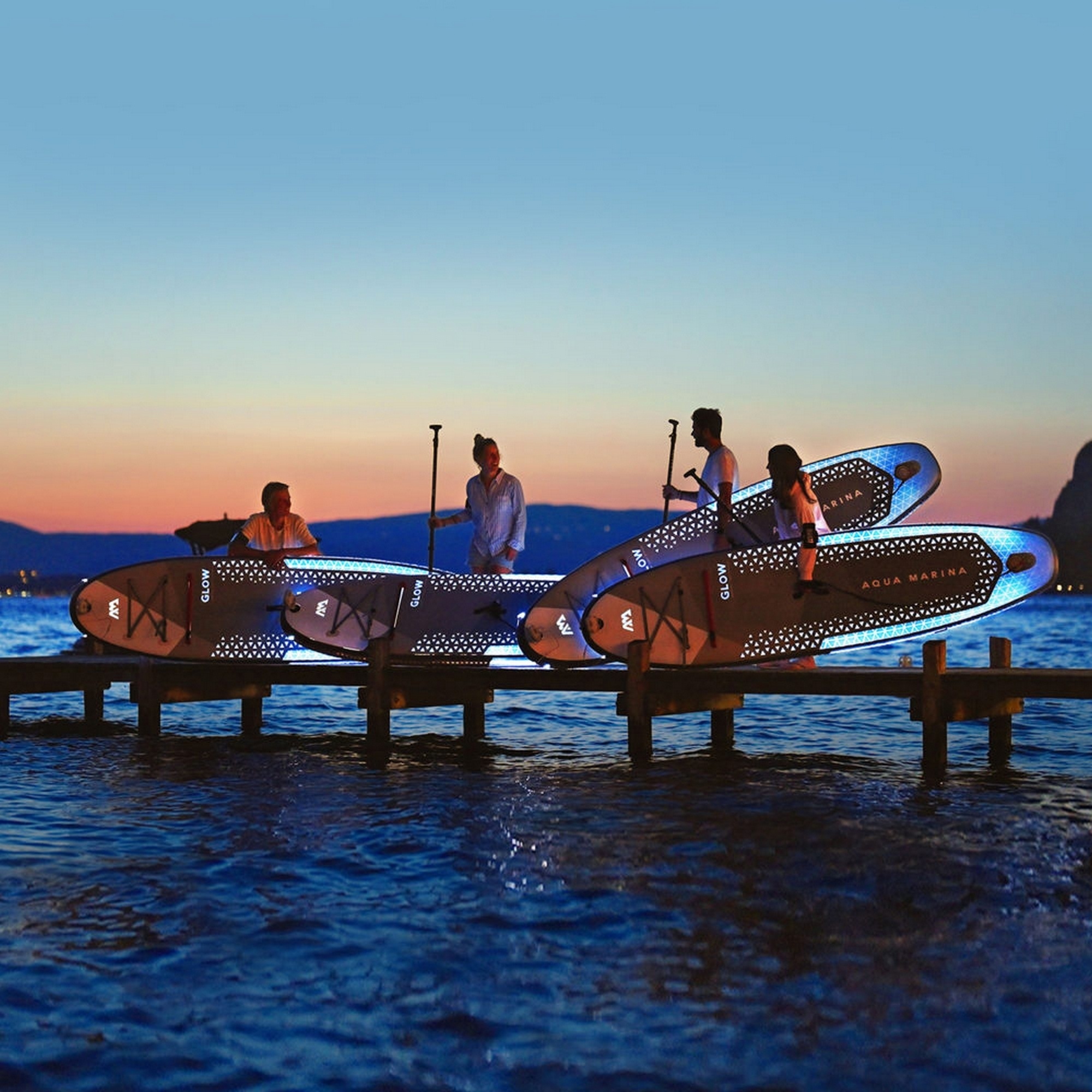 SUP-доска 315х79х15см, Ambient Light System, киль, лиш, до 140кг Aqua Marina Glow BT-24GL