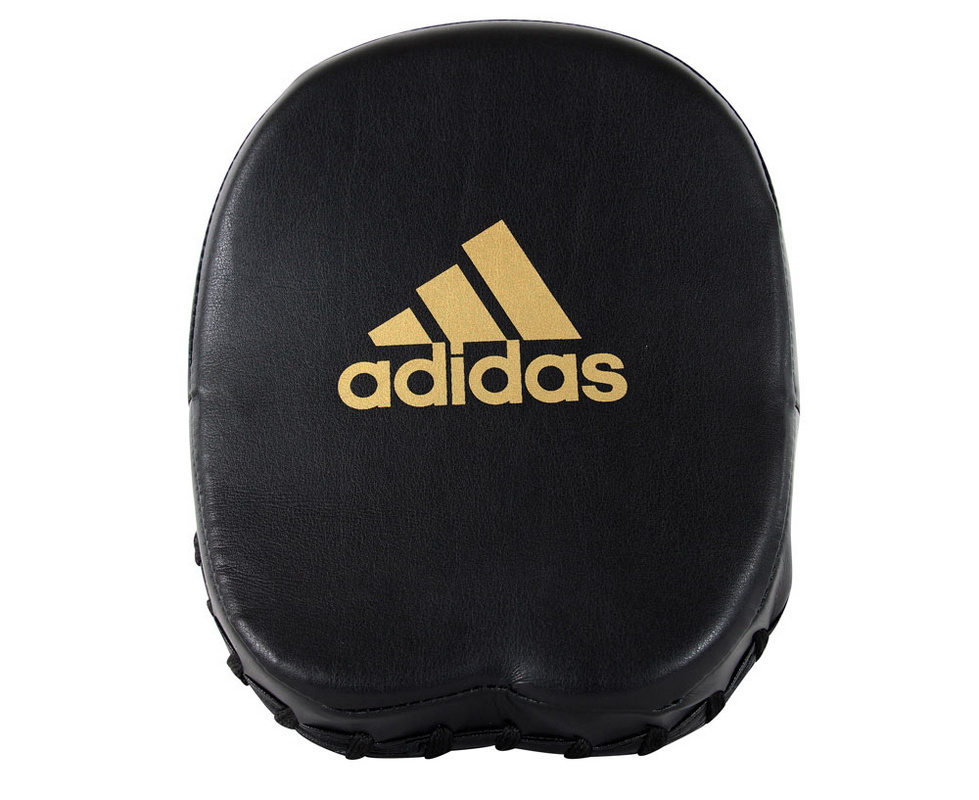 Лапы Adidas Short Focus Mitts черно-золотые adiMP02