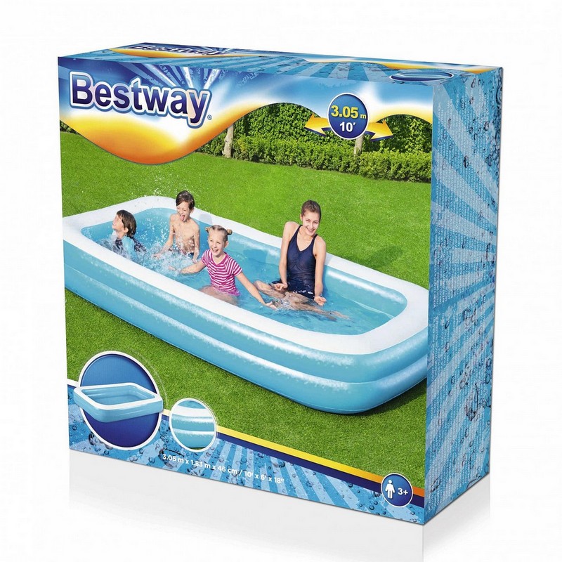 Детский надувной бассейн, прямоугольный 305x183x46см Bestway 54150