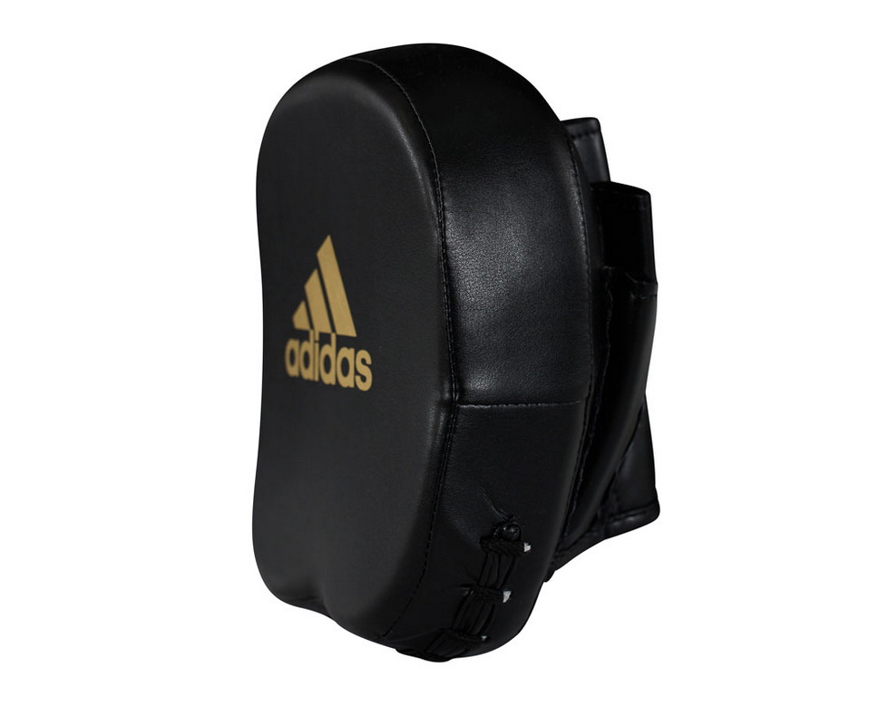 Лапы Adidas Short Focus Mitts черно-золотые adiMP02