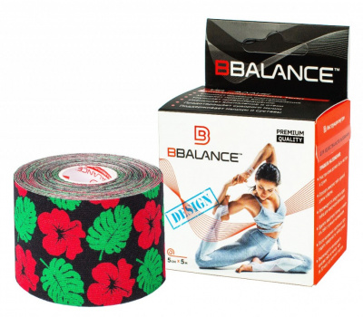 Кинезио тейп BBalance DESIGN 5x500 см Гаваи черный