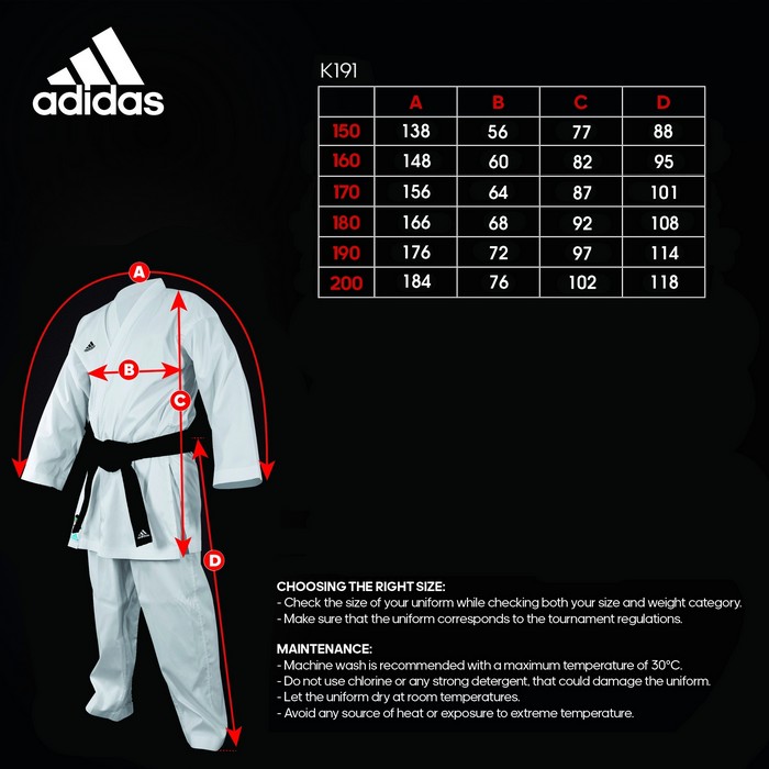 Кимоно для карате Adidas AdiLight WKF белое K191SK