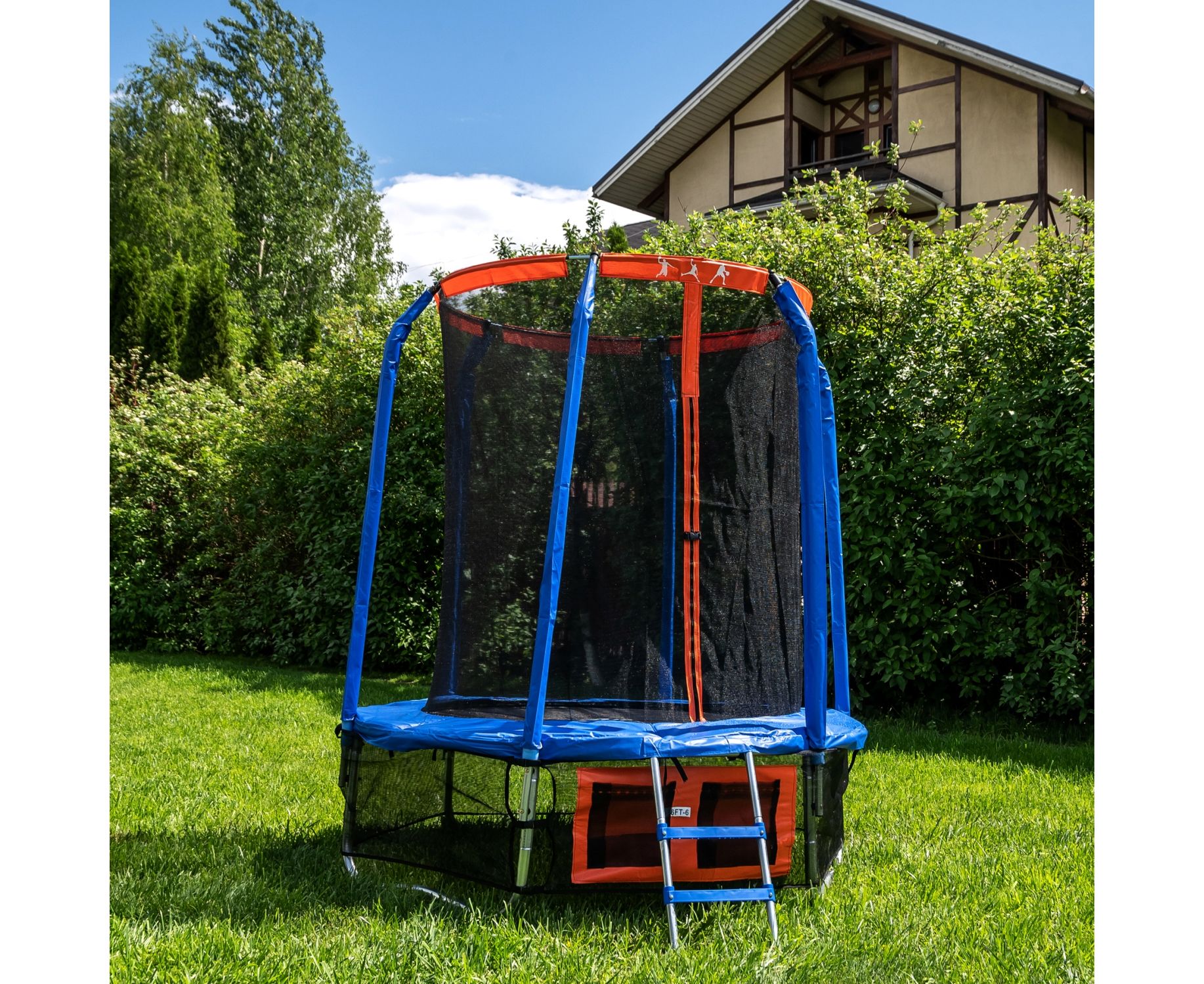 Батут DFC Jump Basket 14ft внутр.сетка, лестница (427cм) 14FT-JBSK-B
