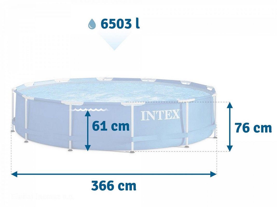 Бассейн каркасный Metal Frame Pool 366х76 см Intex 28210NP