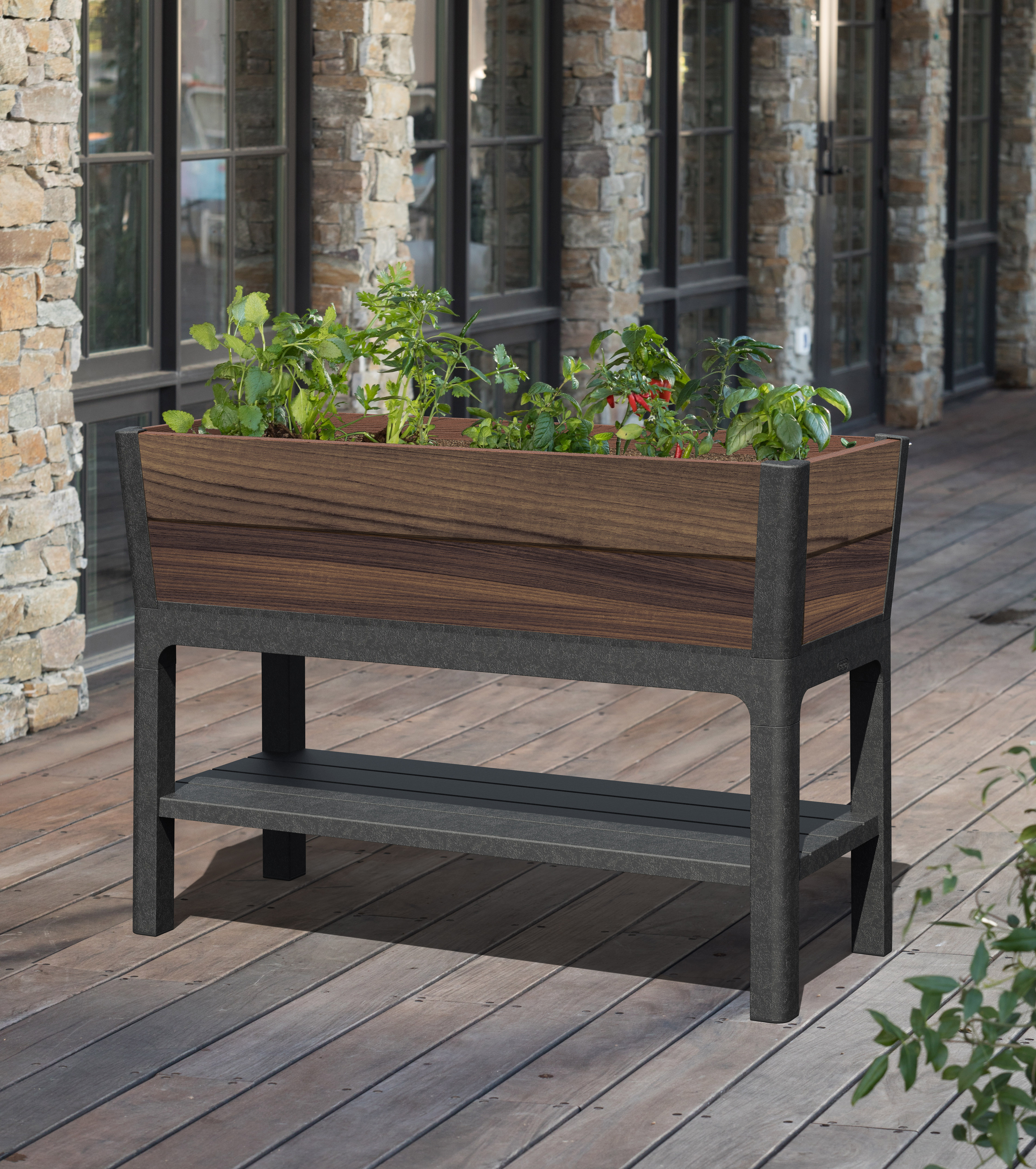 Грядка высокая на ножках, коричневая Deco Elevated Garden Bed