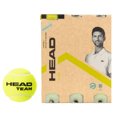 Мяч для большого тенниса, крафтовая упаковка из трех банок по 3 мяча, ITF Head Team 3*3B 575741 желтый