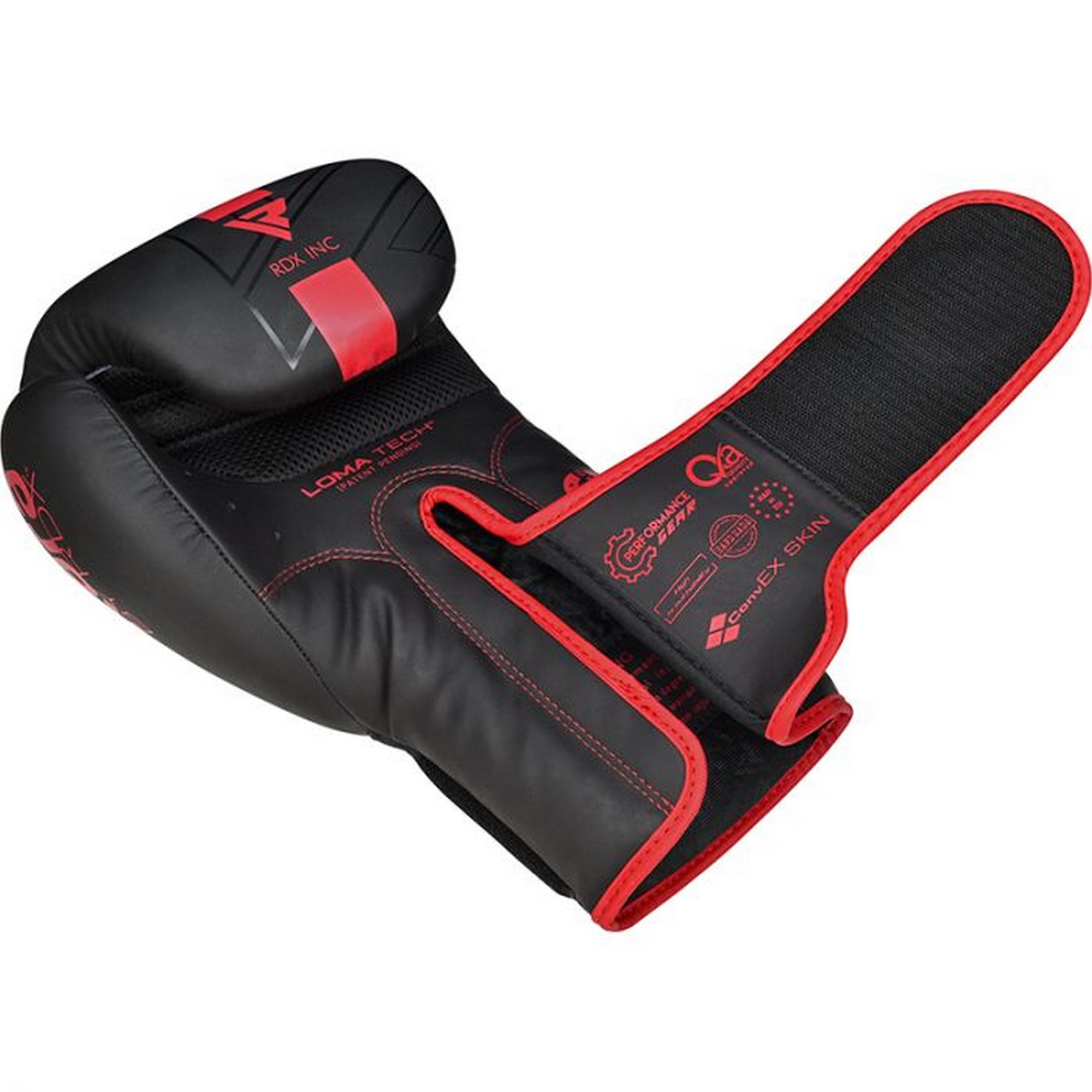 Перчатки тренировочные RDX BGR-F6MR-10OZ черный\красный матовый