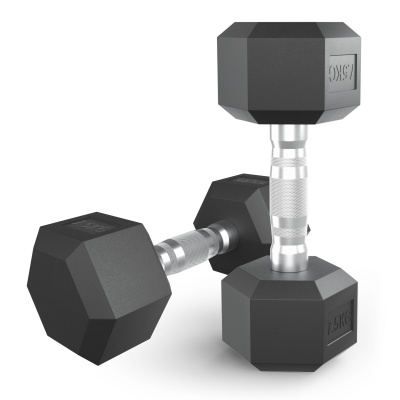 Гантель гексагональная обрезиненная 7,5 кг UnixFit DBHEX7_5x2 2 шт